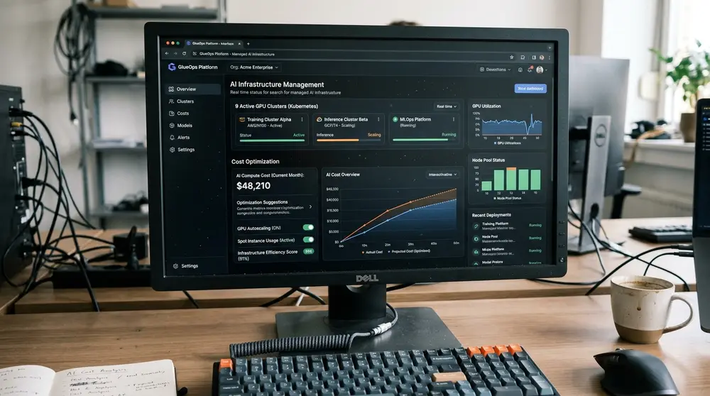 GlueOps dashboard for enterprise AI infrastructure management