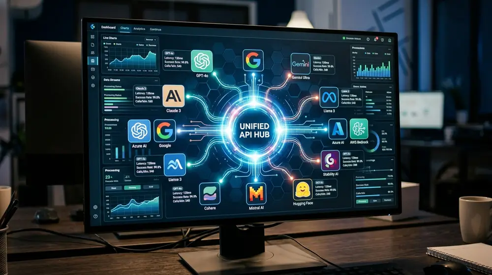 Unified AI API hub connecting various LLM providers for cost efficiency