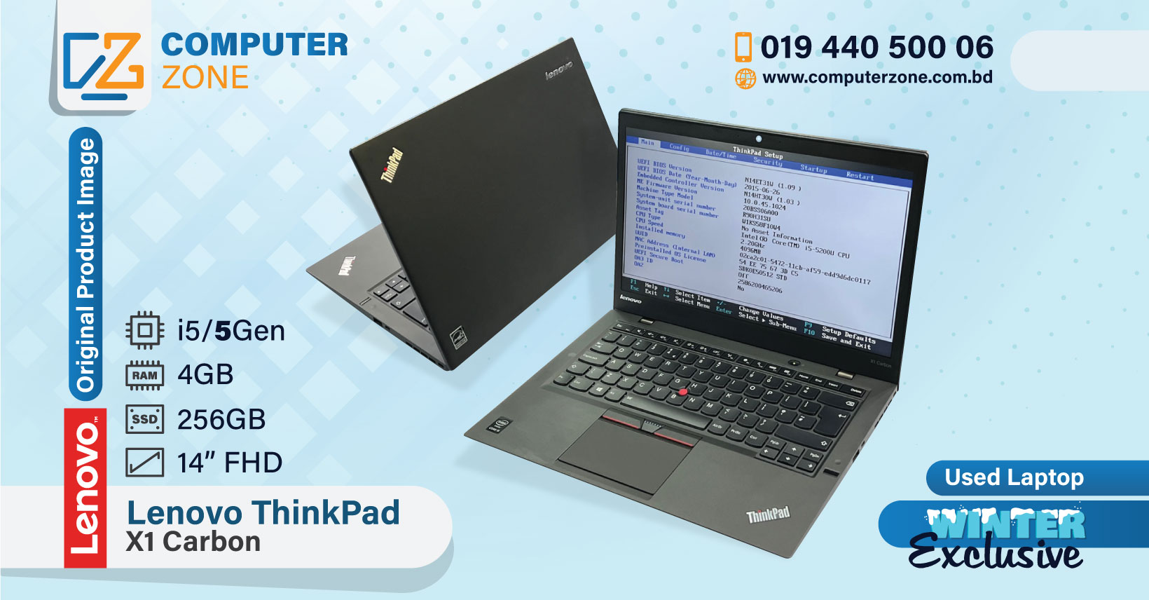 Lenovo ThinkPad X1 Gen 5 14 Pollici I5-6300U 8GB RAM FHD Senza HD - Usato